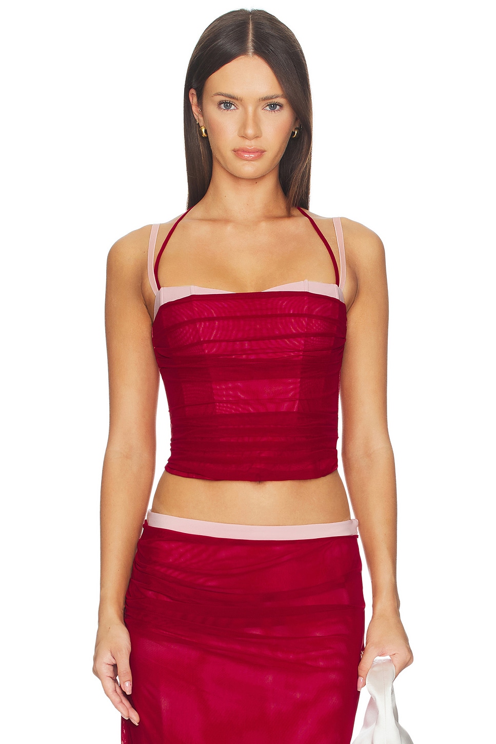 Tiger Mist Caline Ruched Corset Top