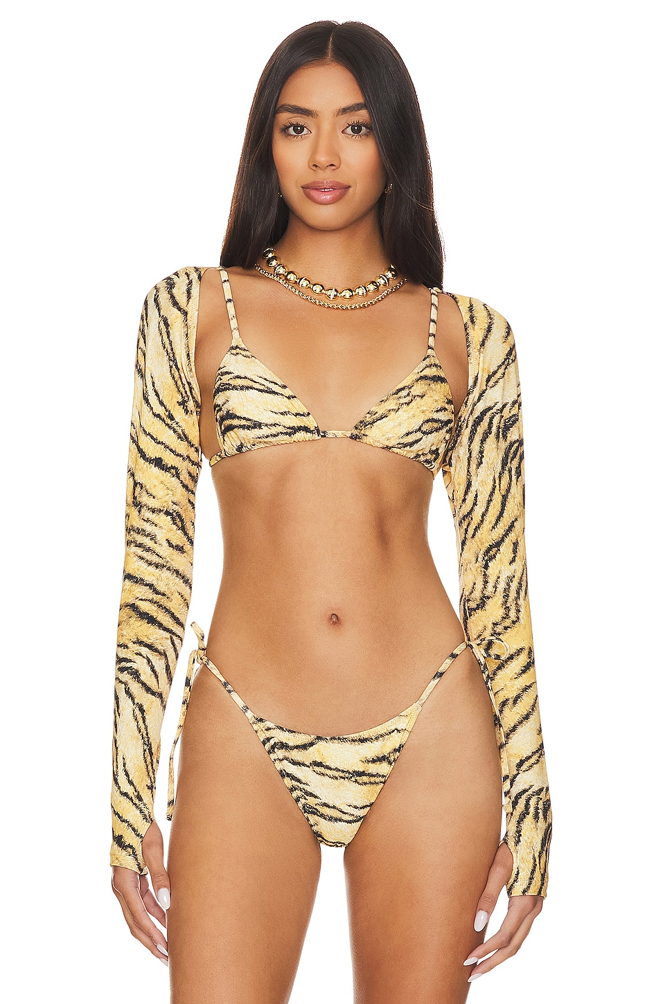 Michael Michael Kors: Tiger Multi Wear String Bikini Top – Swim City