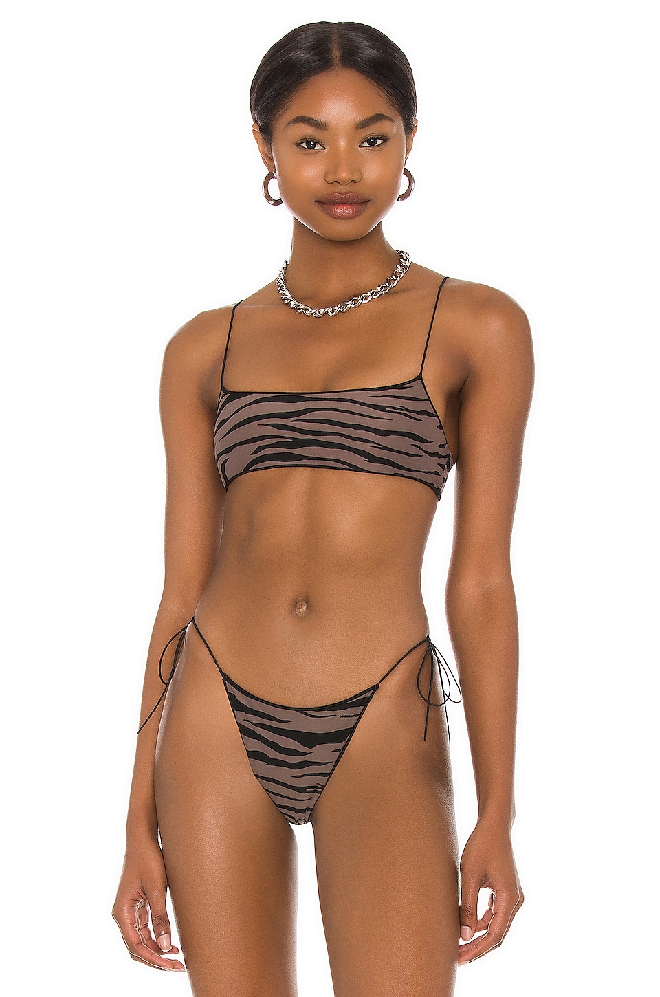 Tropic of C C Bralette Bikini Top in Zebra Driftwood