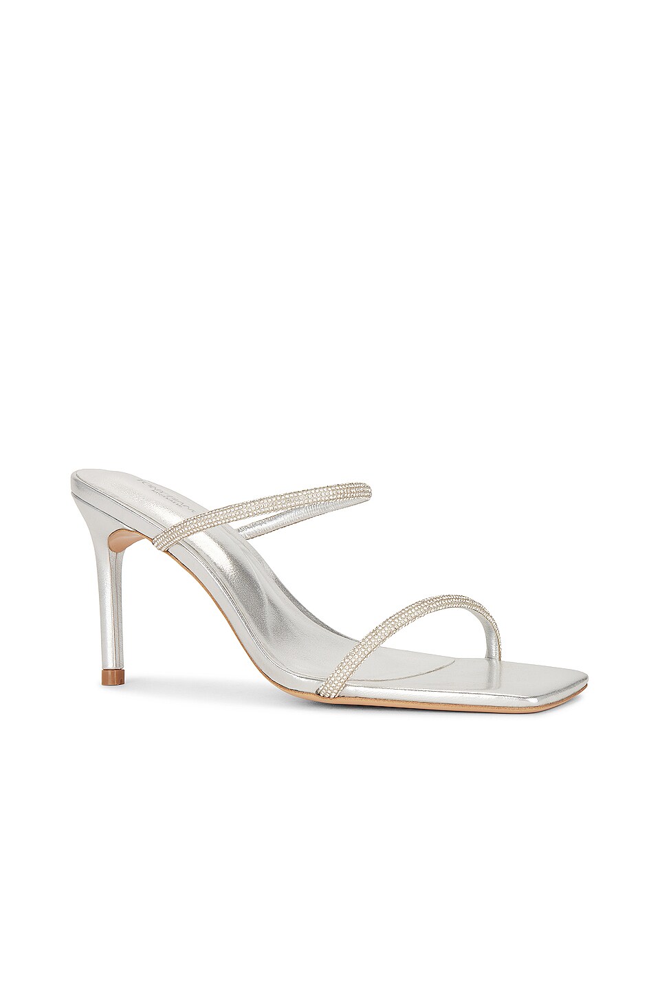 Tony Bianco Chase Mule in Silver Nappa Metallic