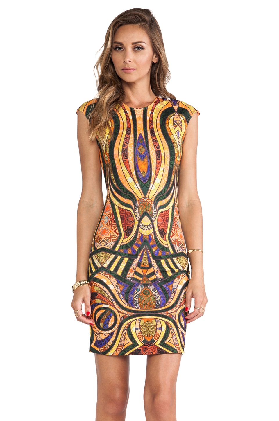 Torn by Ronny Kobo Morgan Dress in Gold Multi | REVOLVE