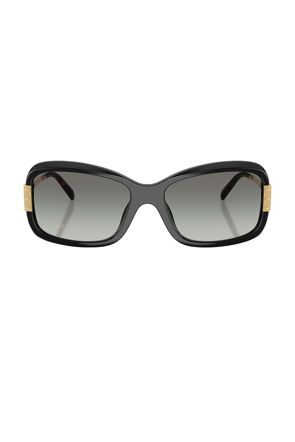 Tory Burch Rectangular Sunglasses in Black & Gold | REVOLVE display picture 2