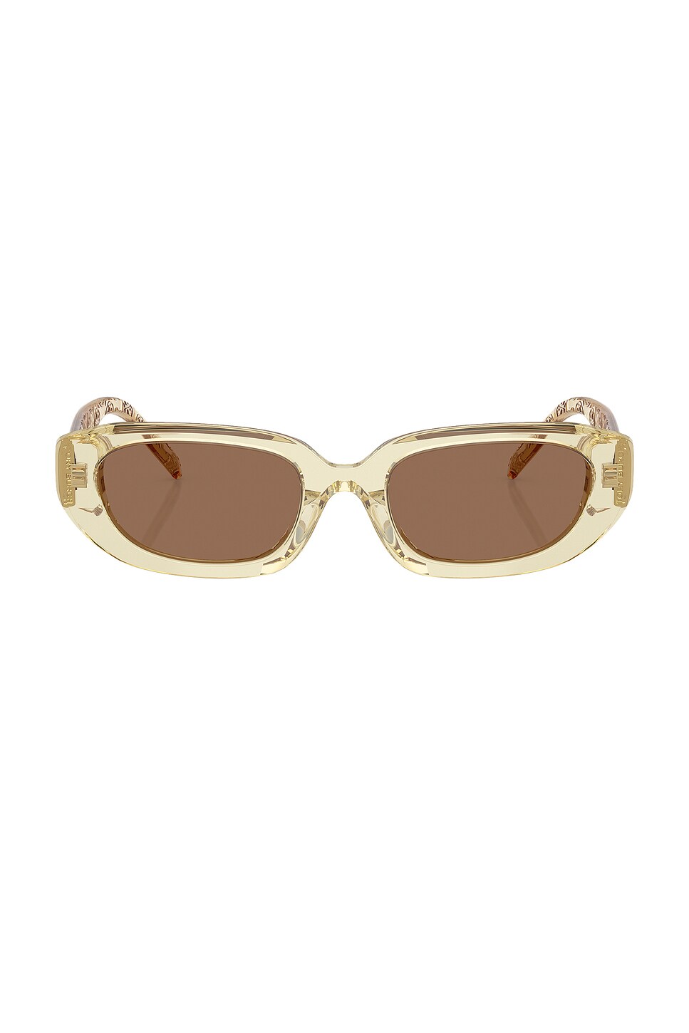 Tory Burch Rectangular Sunglasses in Transparent Yellow  display picture 3