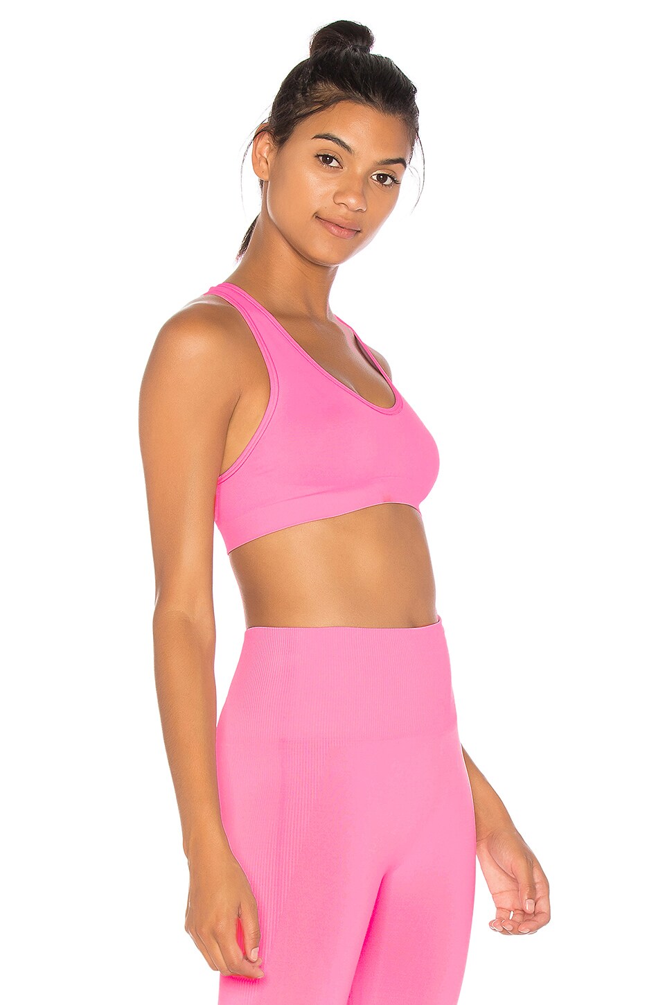 Morgan Stewart Sport x MORGAN STEWART Cross Back Sports Bra in Pink