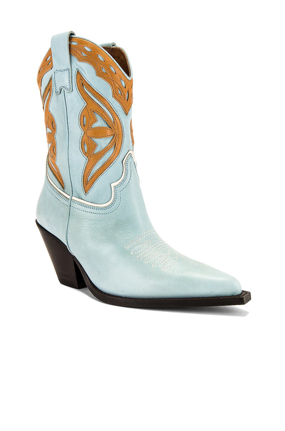 blue metallic cowboy boots