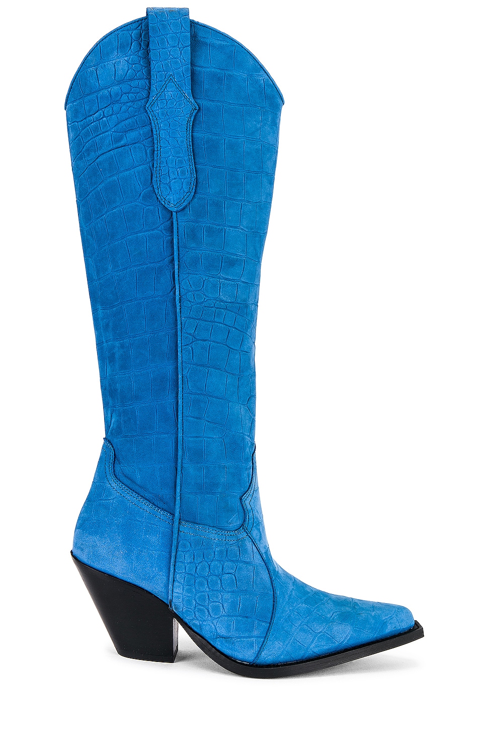 Image 1 of Tall Suede Western Boot in Blue