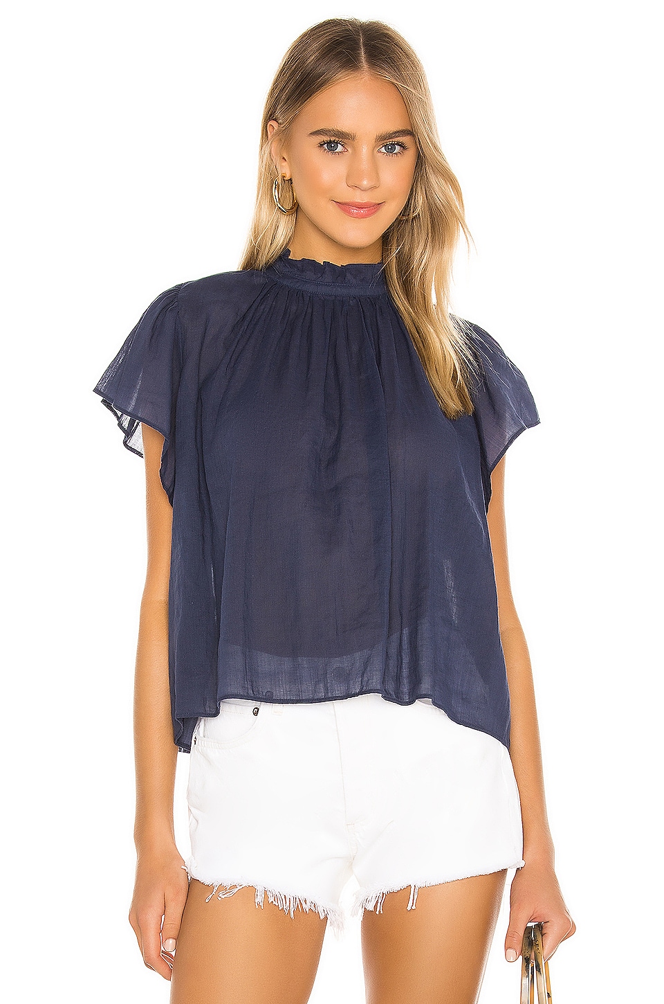 Birds of Paradis by Trovata Carla Shirt in Navy | REVOLVE