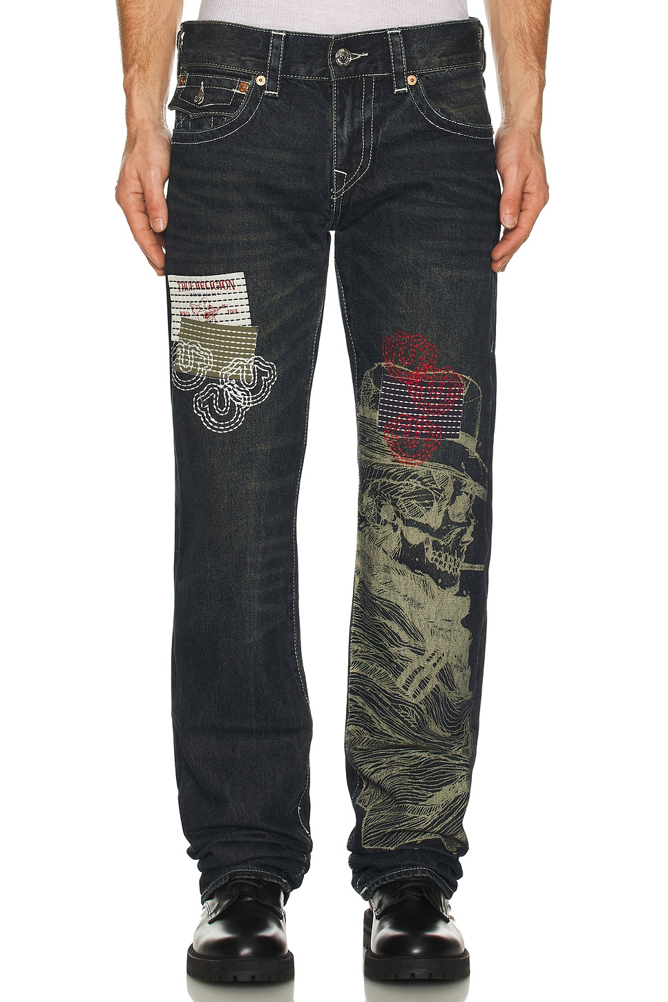 True Religion Patchwork Stacked Jeans