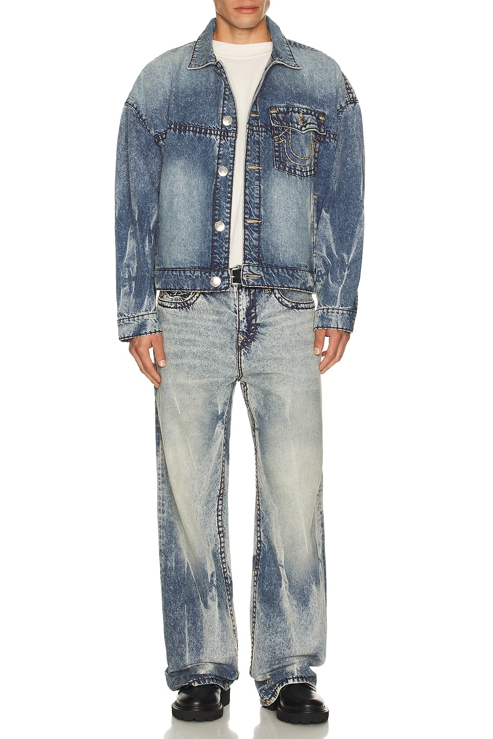 True Religion Vinny Super T Flap Jeans in Blue Denim | REVOLVE