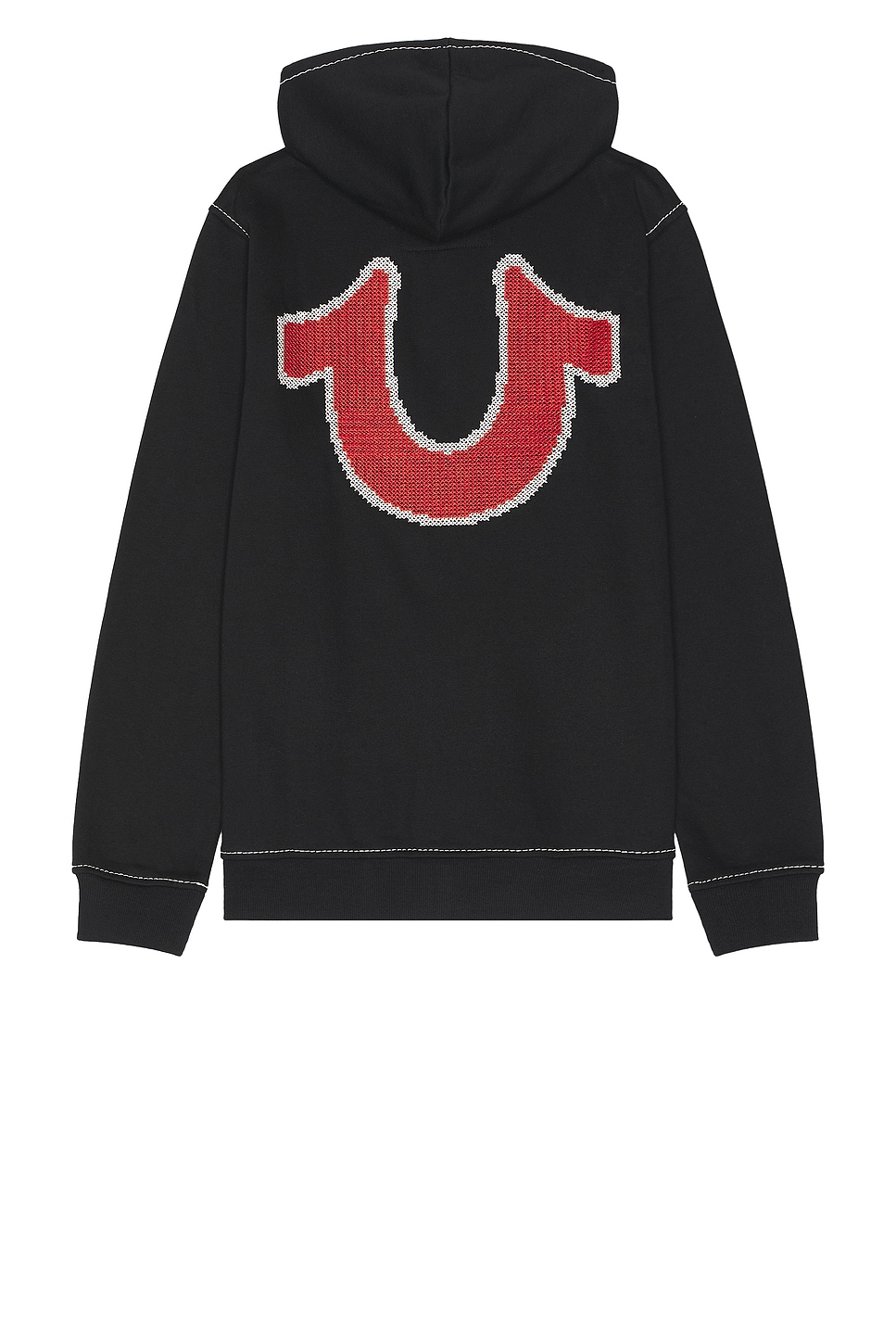 Red and white true fashion religion hoodie