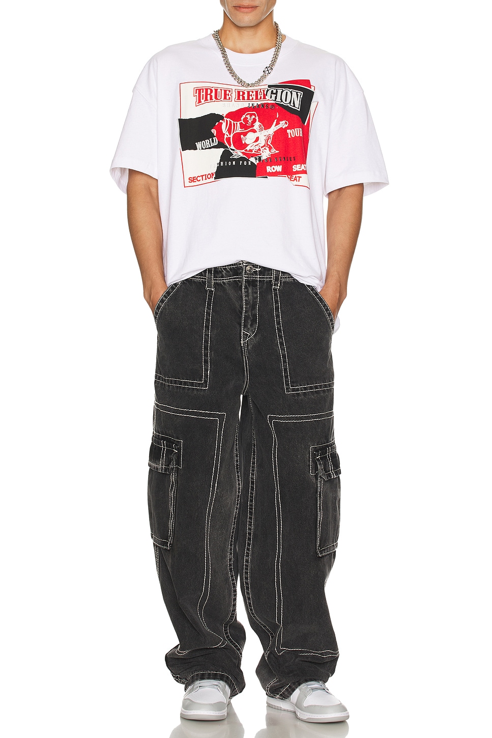 パンツ TRUE RELIGION CARGO BIG T DENIM True Religion Womens Cargo Pant Big T Jeans, Mosaic Canyon