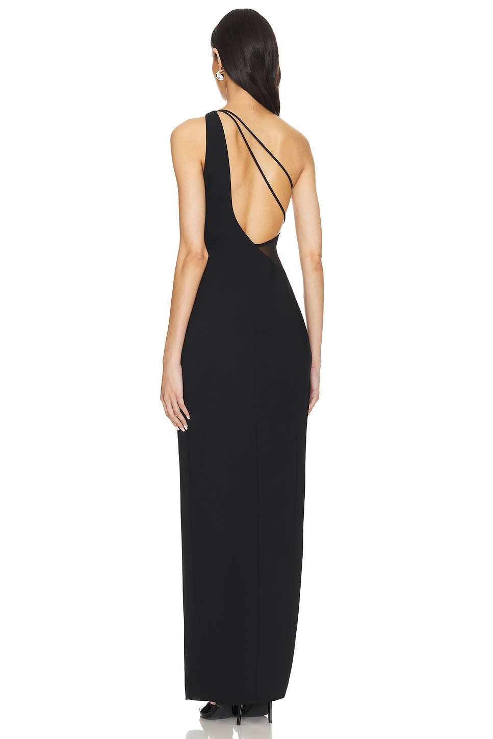 Curve Gown With Mesh Inset