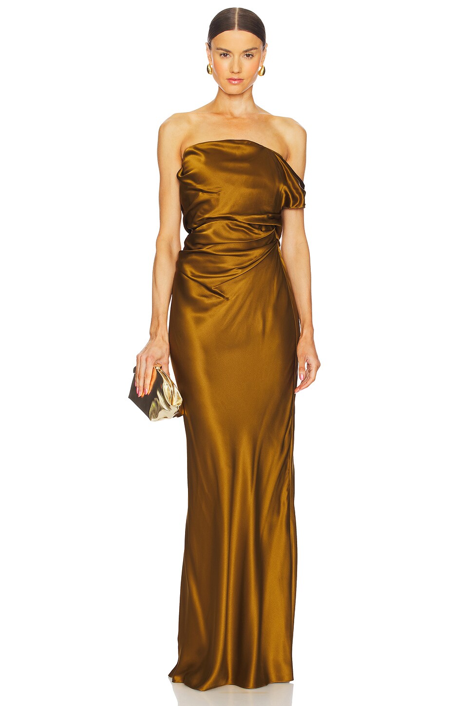 Strapless Gown With Arm Drape
