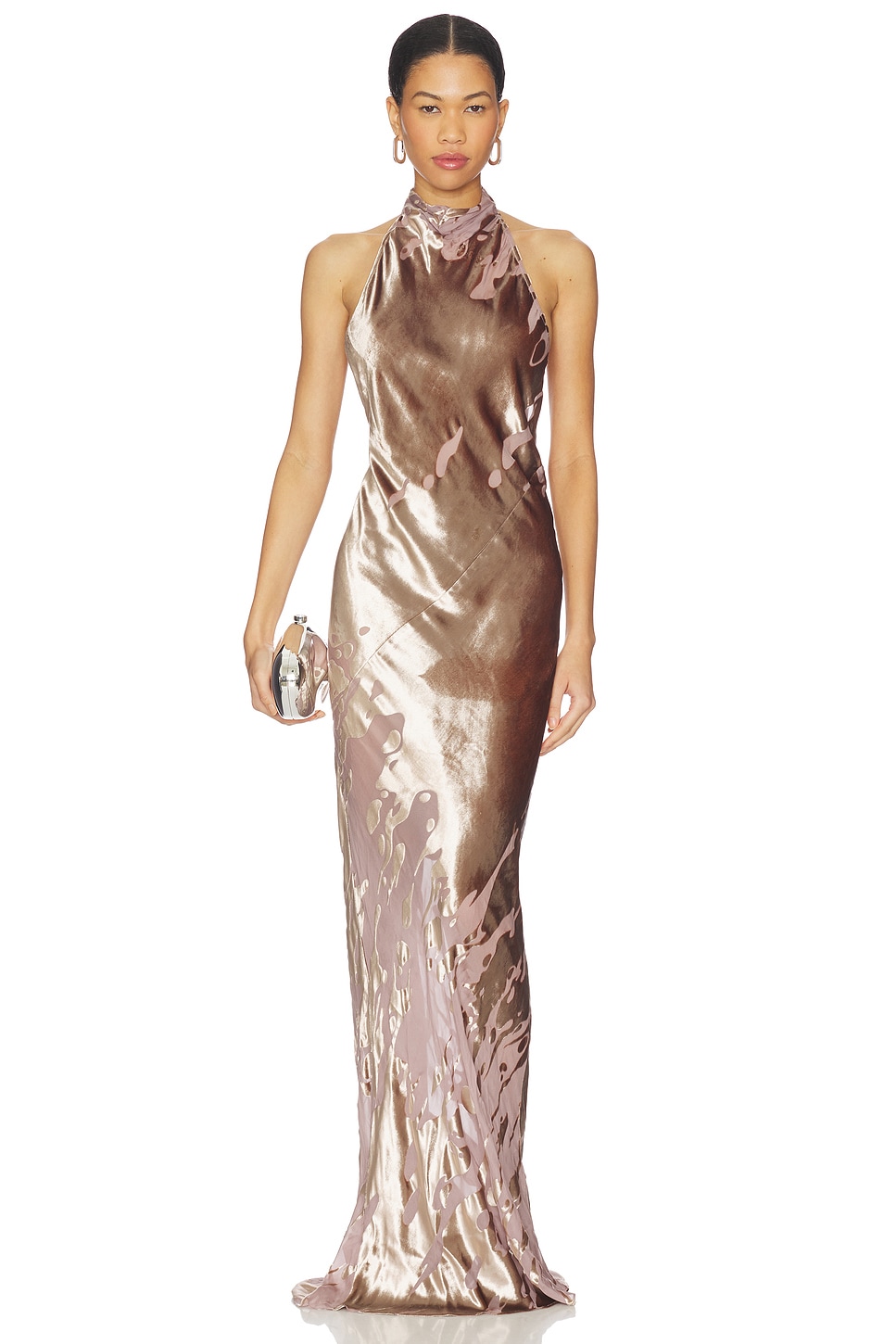 The Sei Halter Bias Gown in Dusty Rose | REVOLVE