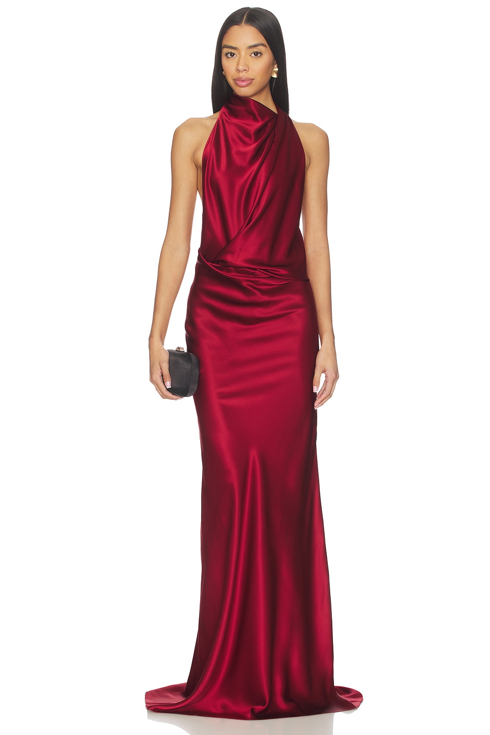 The Sei Halter Drape Bias Gown in Brick | REVOLVE