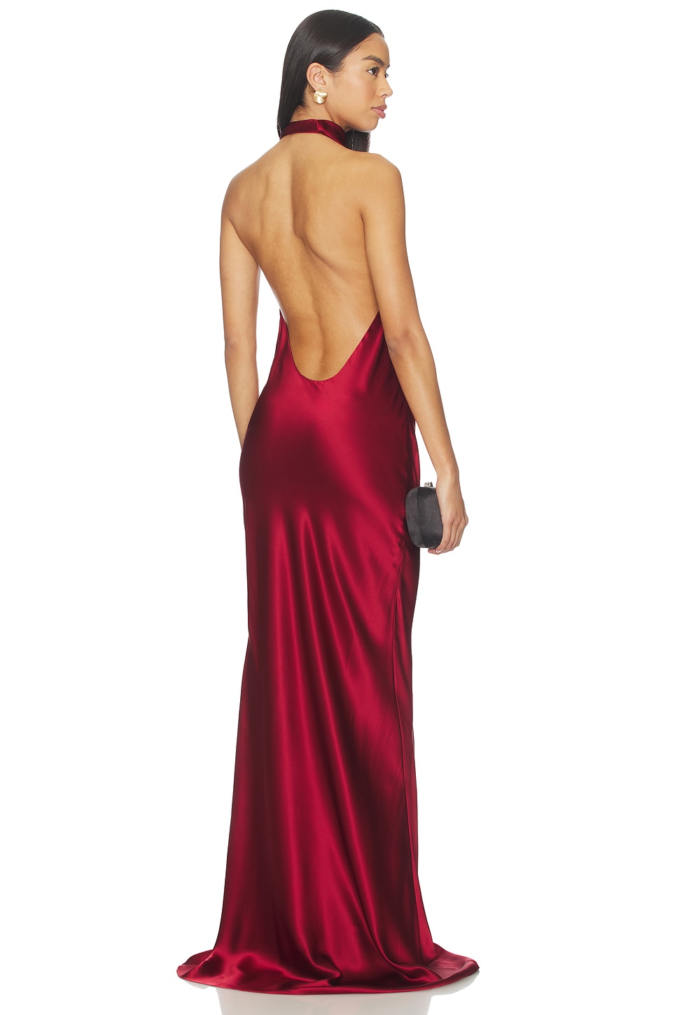 the sei halter dress The Sei Halter Drape Bias Gown in Brick