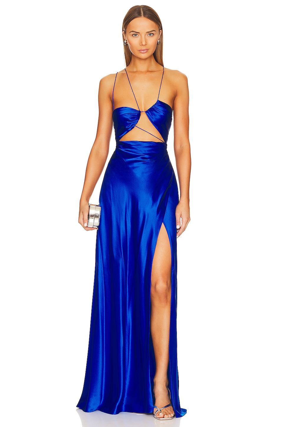 The Sei Asymmetrical Strappy Gown in Sapphire