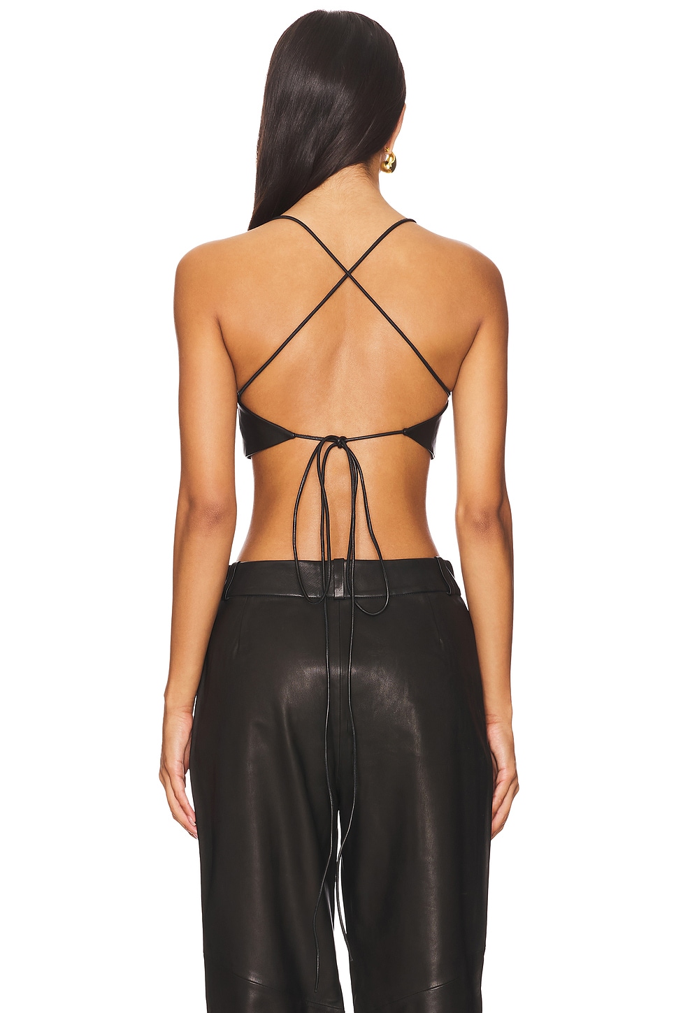The Sei Leather Twist Knot Bra thumbnail