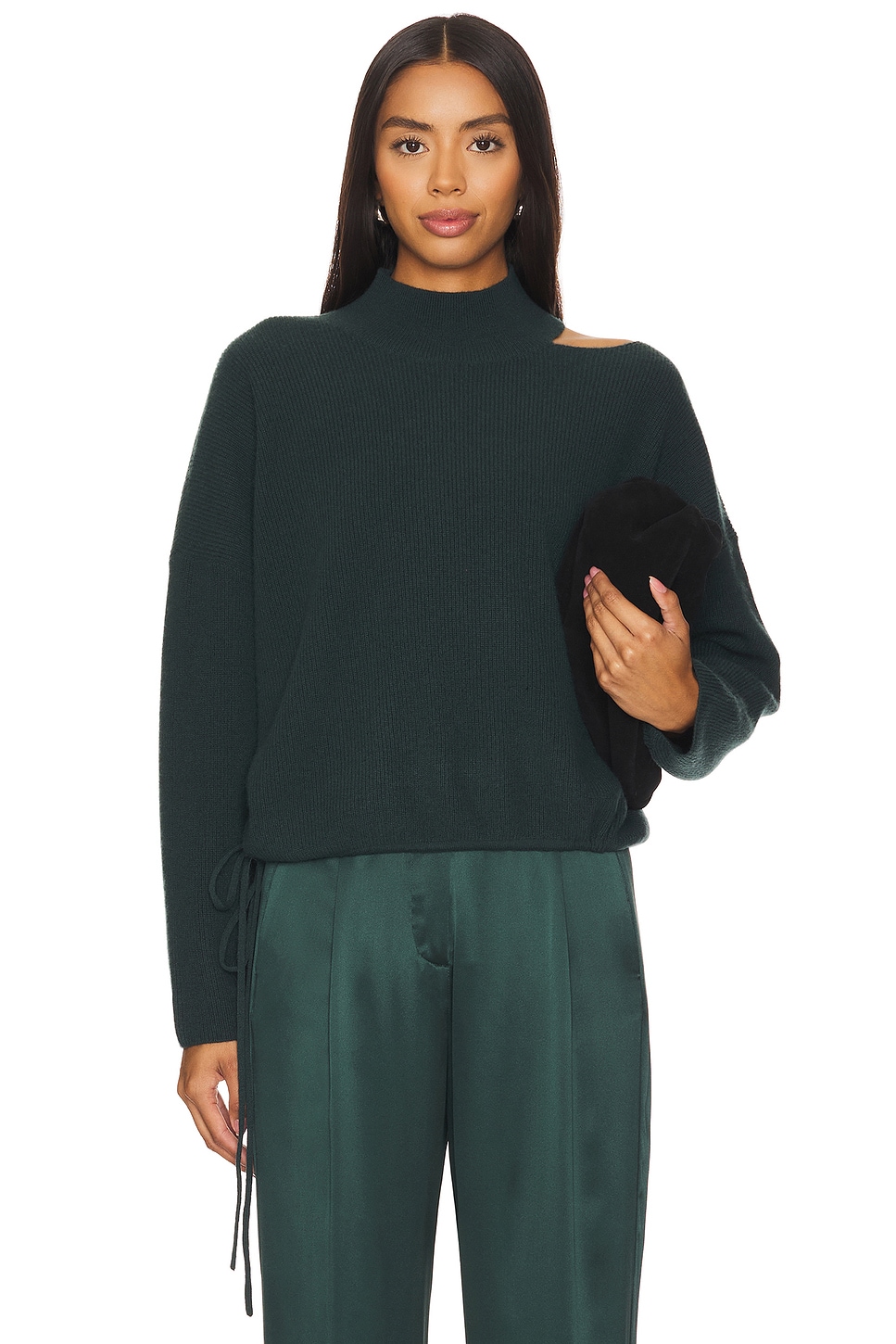 Open shoulder turtleneck sweater best sale