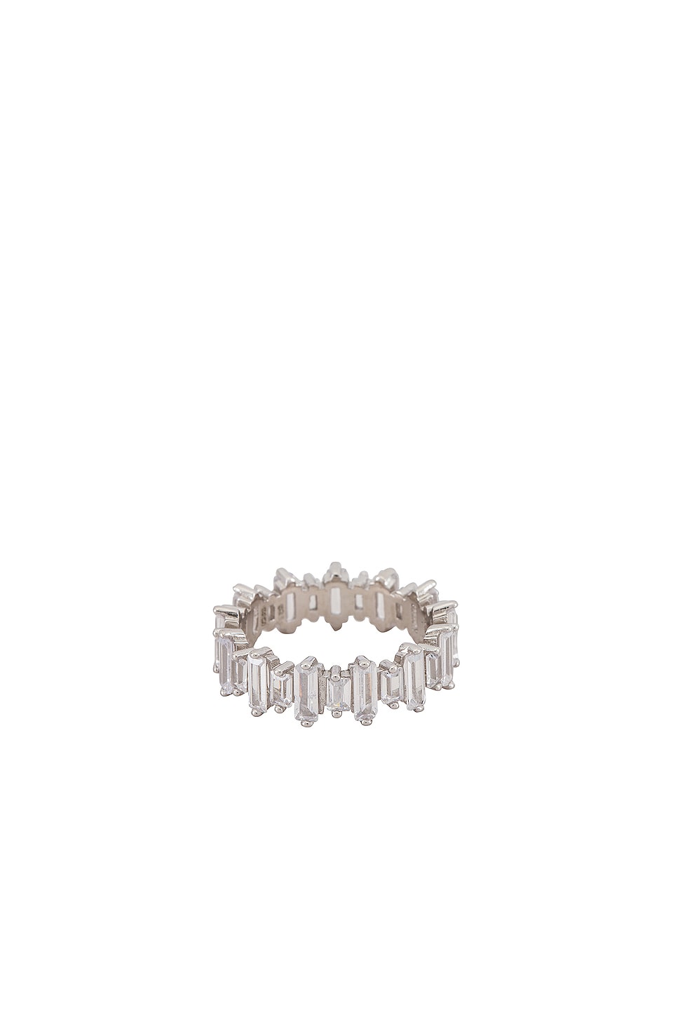The M Jewelers Ny Radiant Cut Eternity Band In Sterling Silver