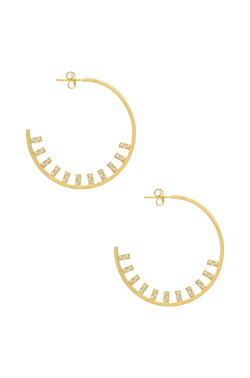 The M Jewelers NY Pave Array Hoops in Gold