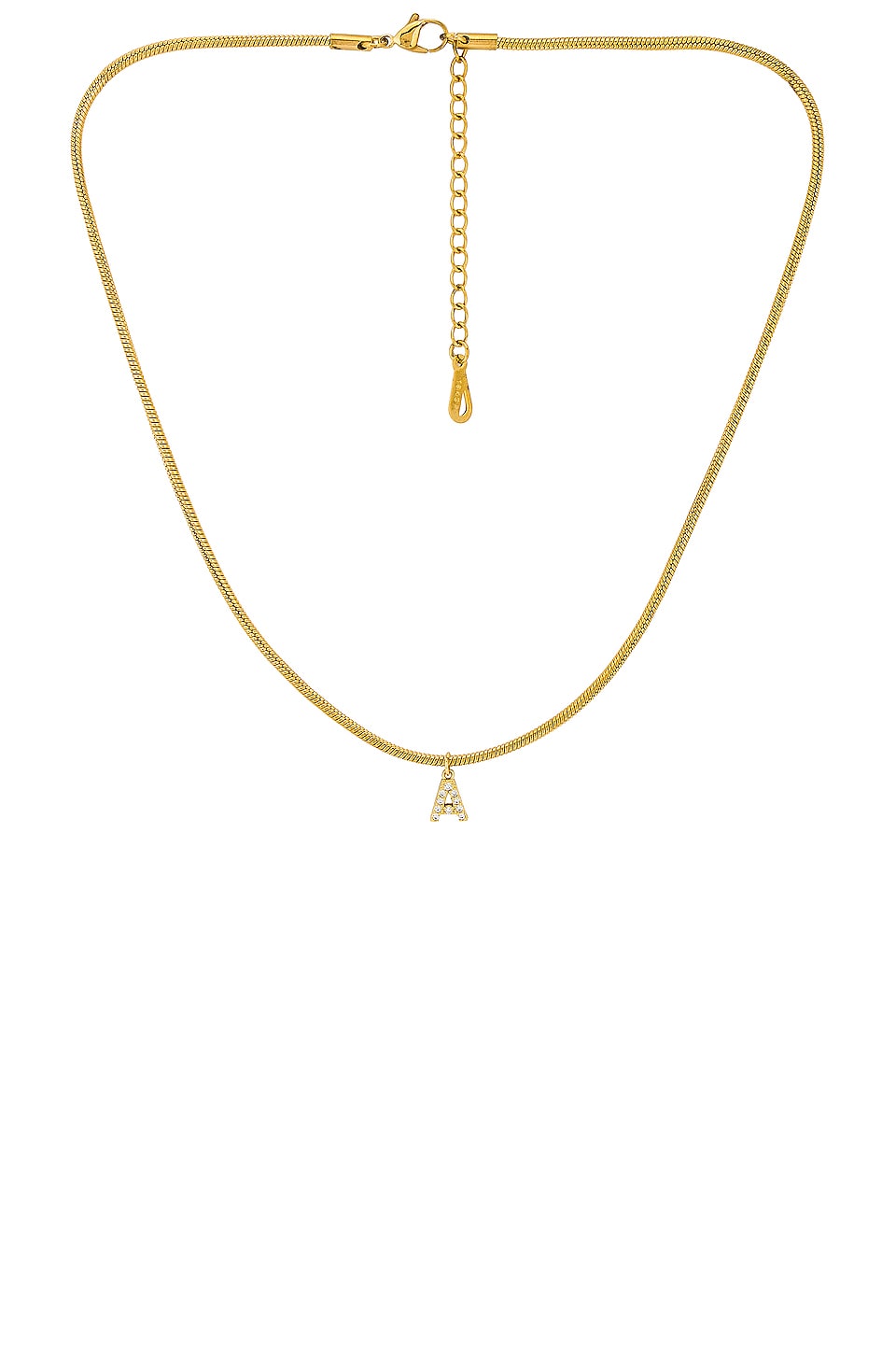 The M Jewelers NY Herringbone Initial Necklace in Gold  REVOLVE