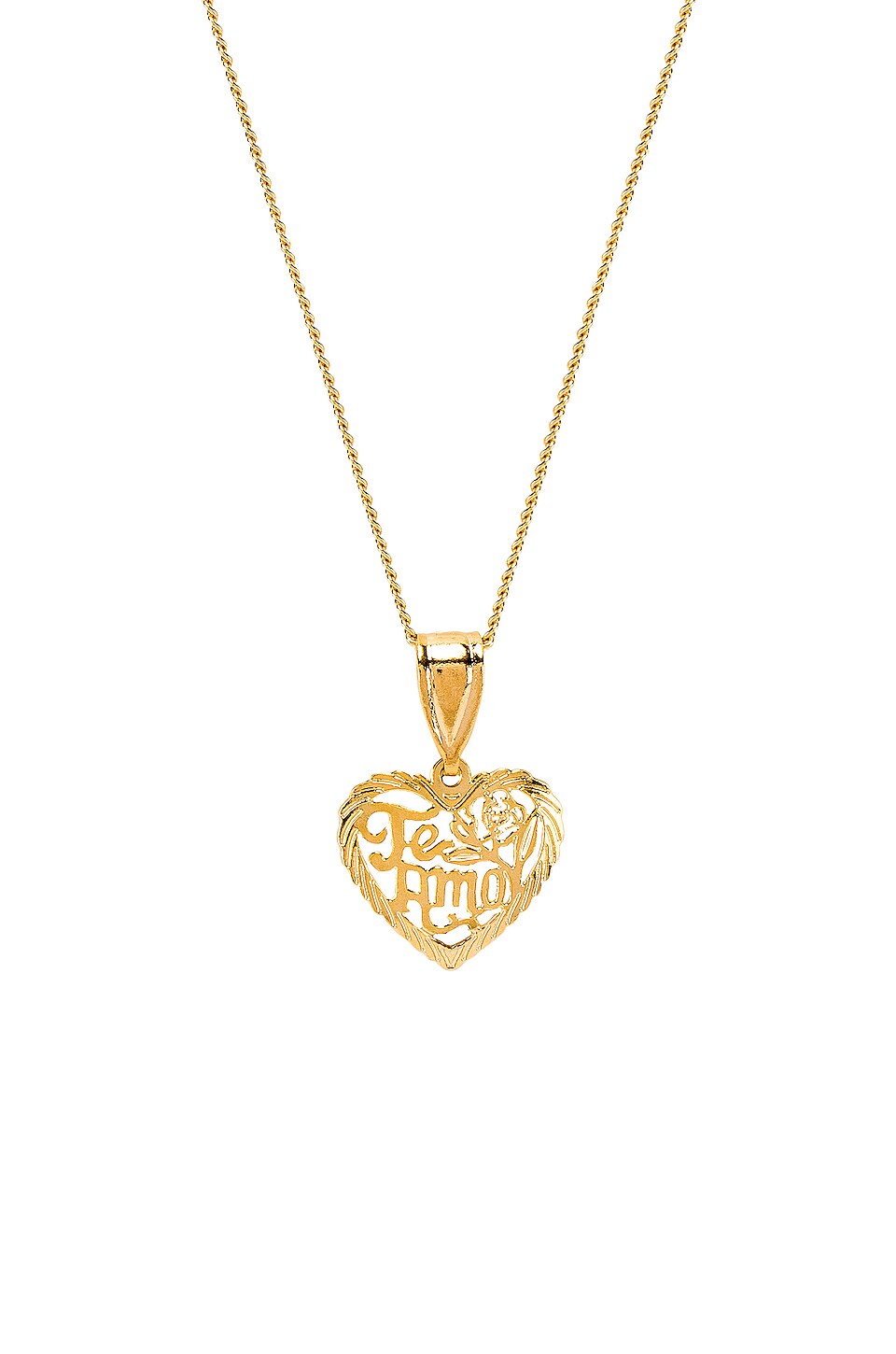 Te Amo Heart Pendant Necklace in Gold 