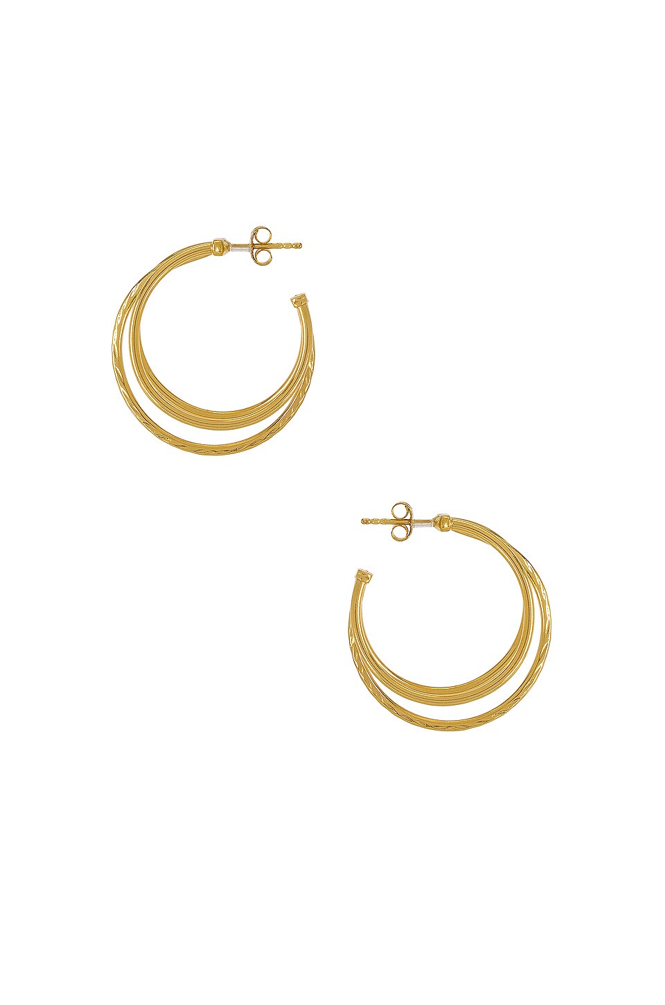The M Jewelers NY Triple Hoop Earring in Gold