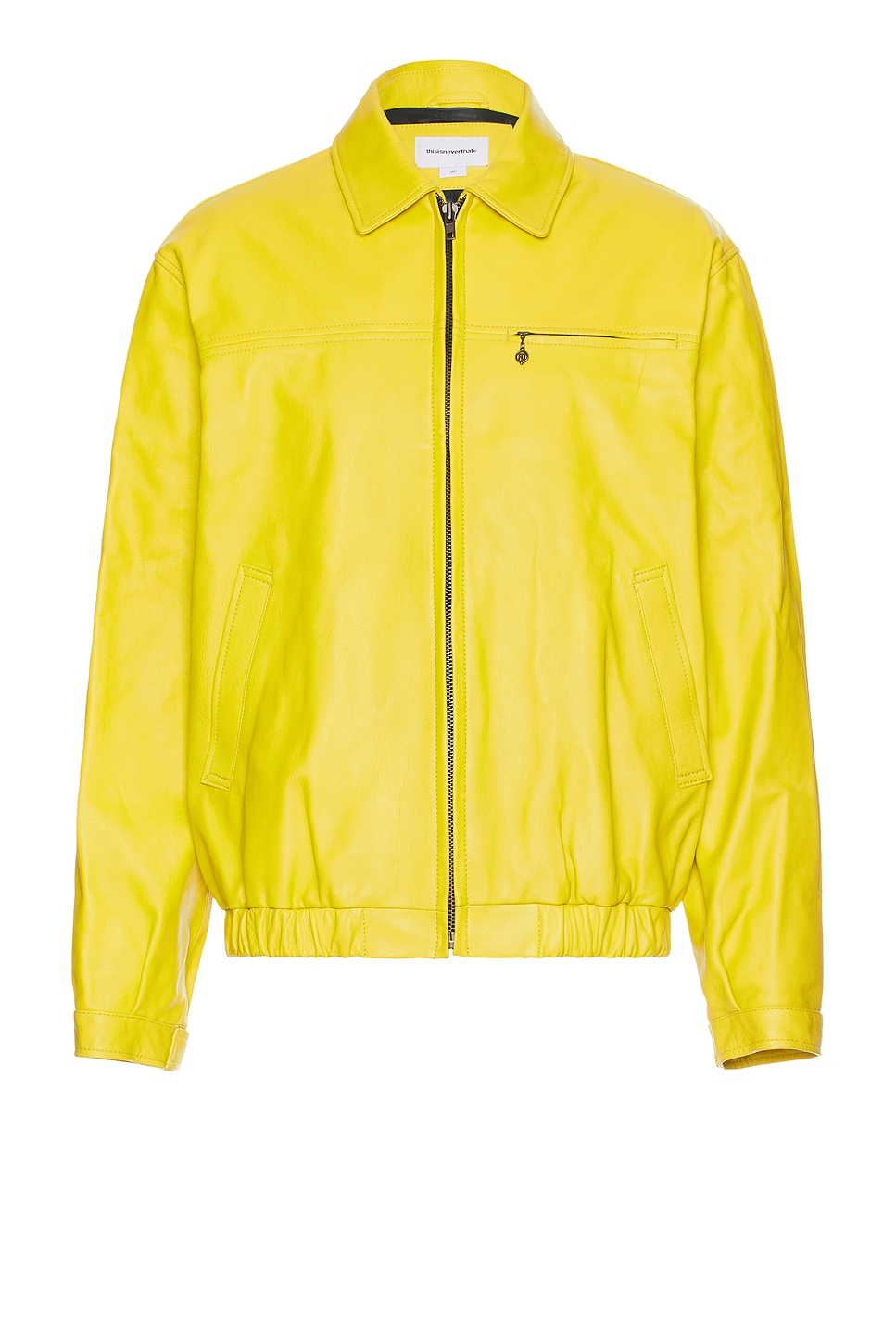 Leather Harrington Jacket - Thumbnail 1