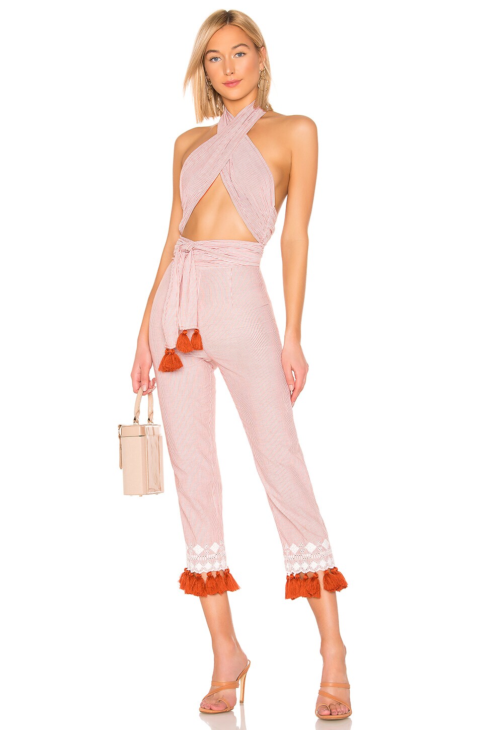 Tularosa Jamie Jumpsuit in Rust Stripe REVOLVE