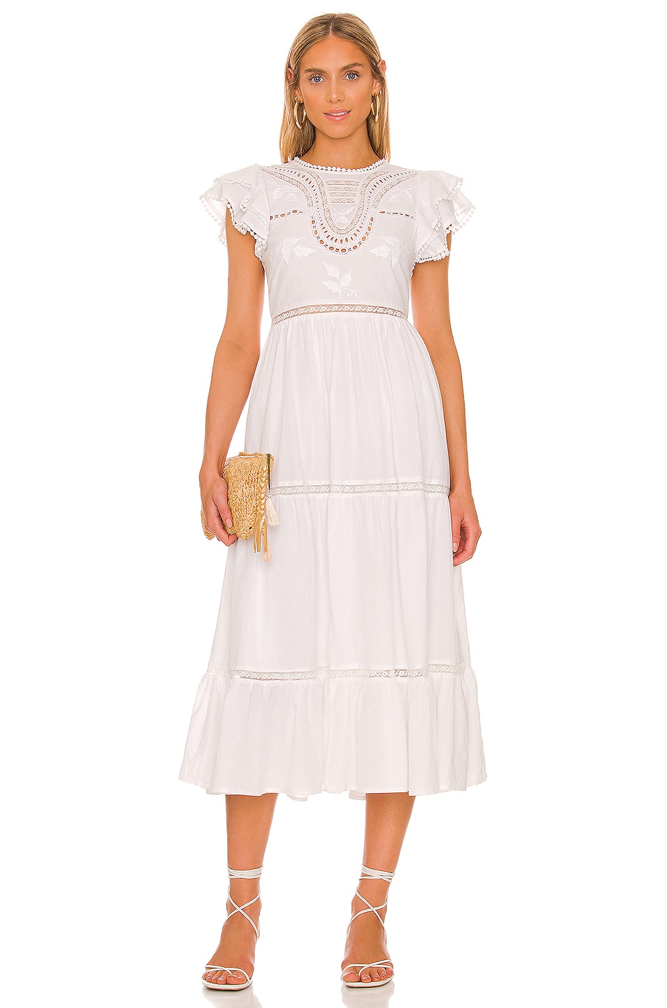 Image 1 of Claudette Midi Dress in White