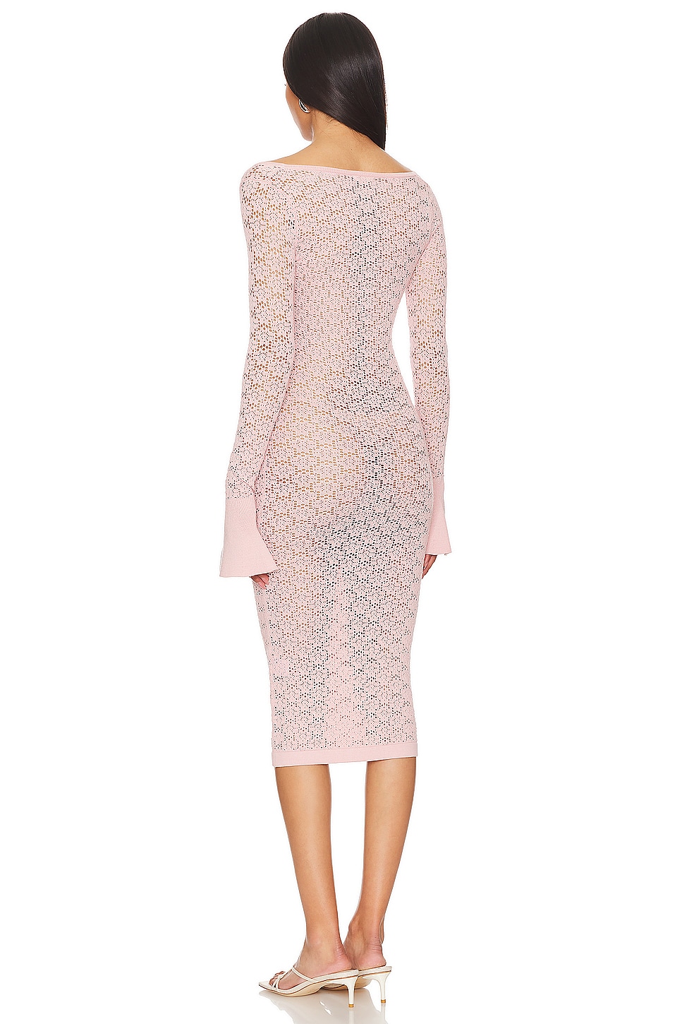 long sleeve leather midi dress Faux Leather Poplin Corset Midi Dress