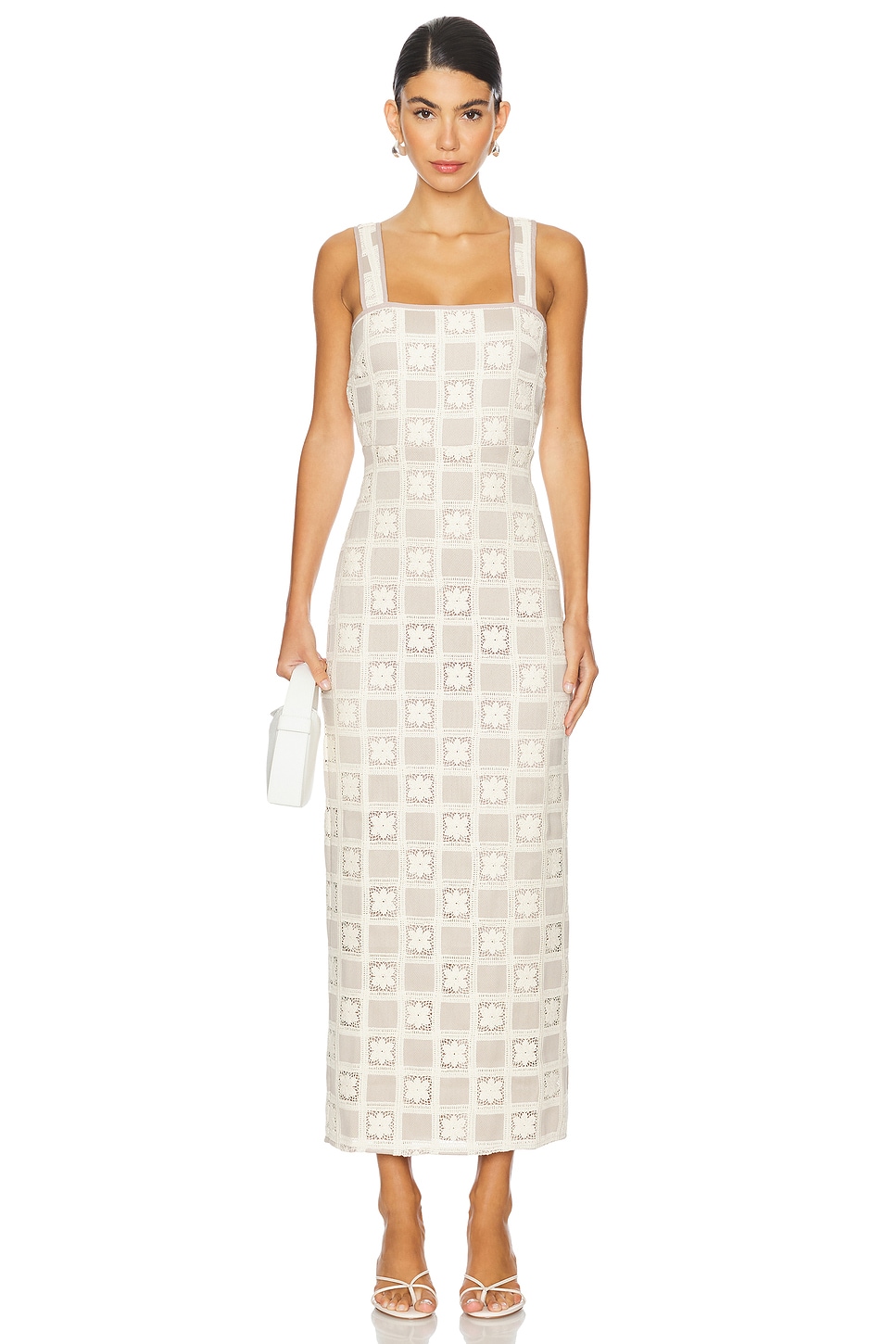 clea emilia jacquard midi dress Clea Emilia Dress in Cloud Jacquard