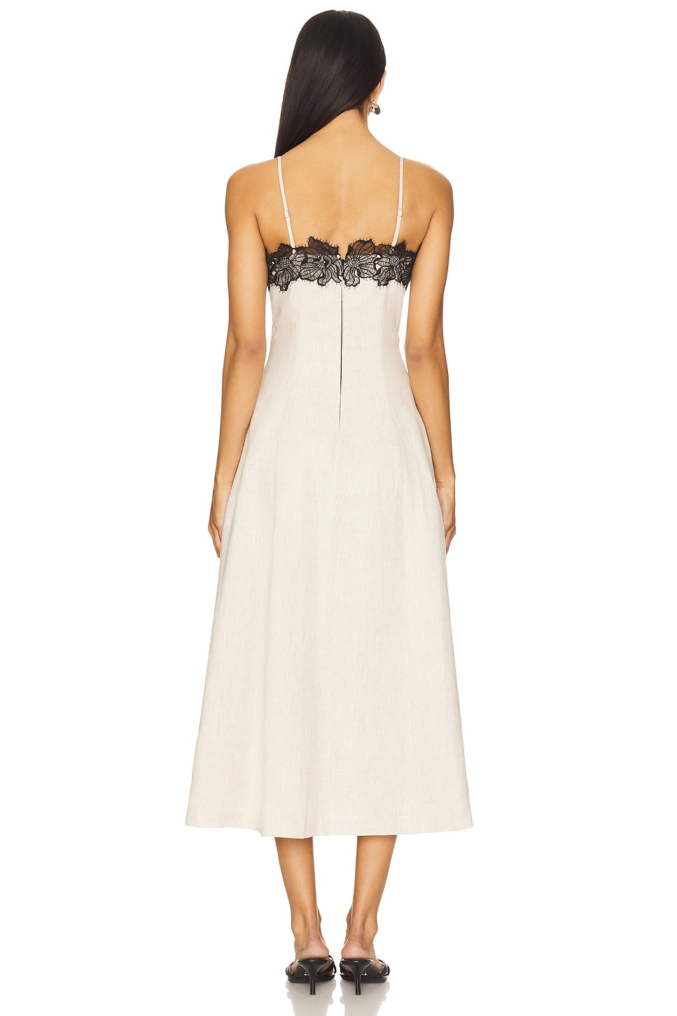 Tularosa Jia Midi Dress in Natural Linen | REVOLVE