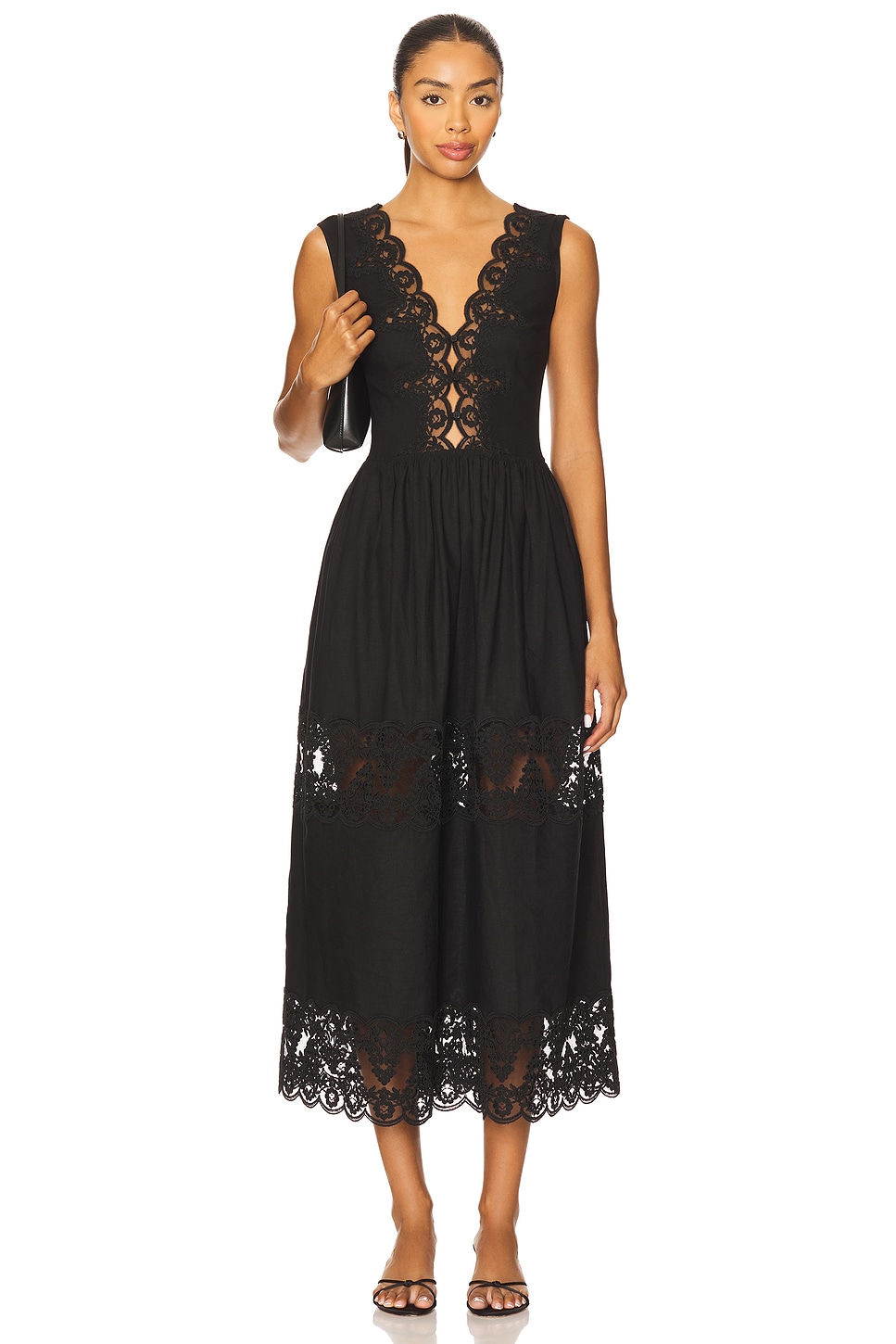 Tularosa Breanna Midi Dress in Black | REVOLVE