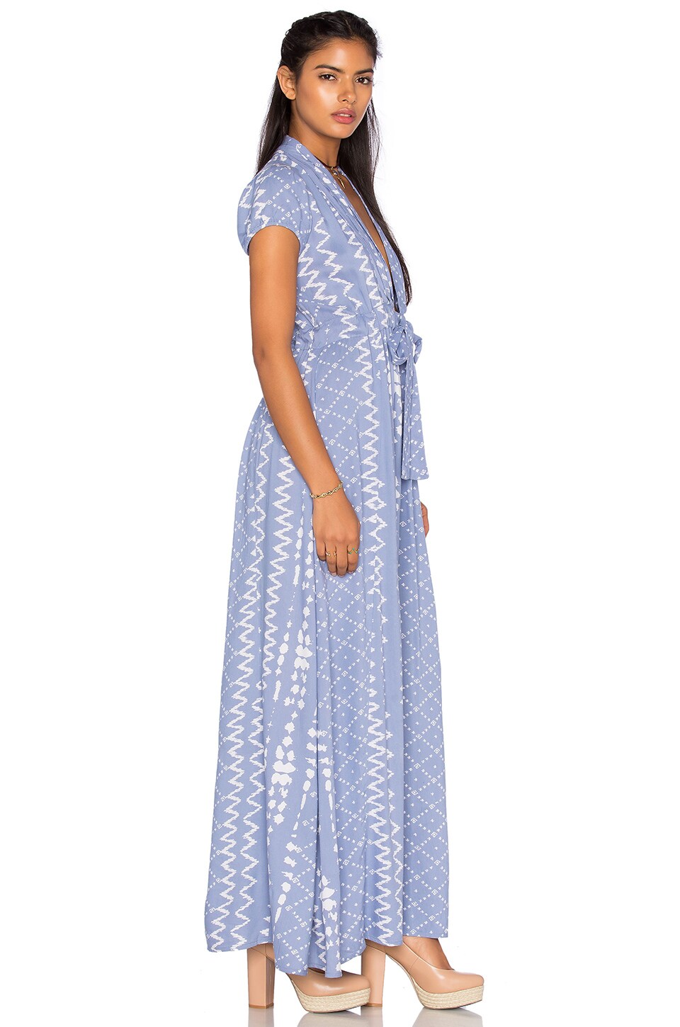 Tularosa Joel Plunge Dress in Chambray