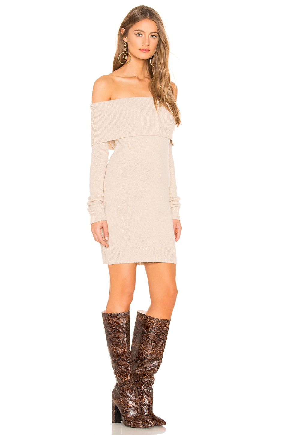 Tularosa Dreamin Sweater Dress in Light Tan REVOLVE