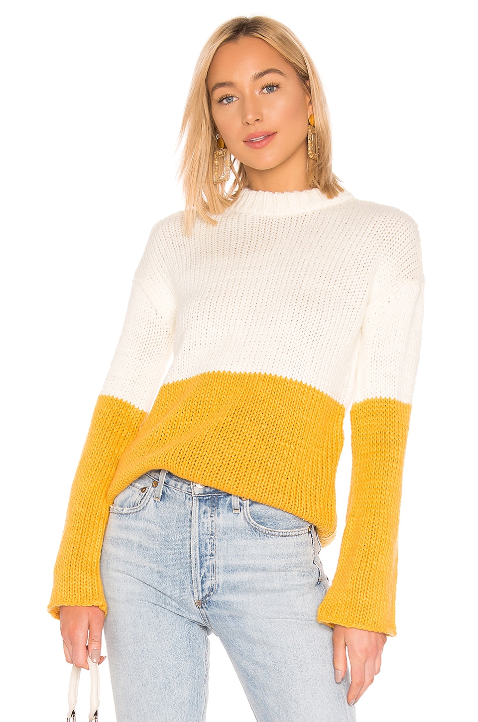 Tularosa Roux Sweater in Mustard & Ivory | REVOLVE