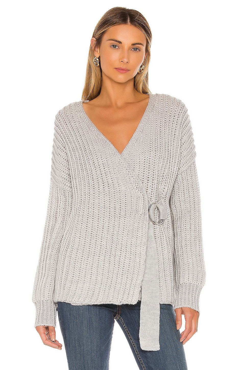 grey wrap sweater