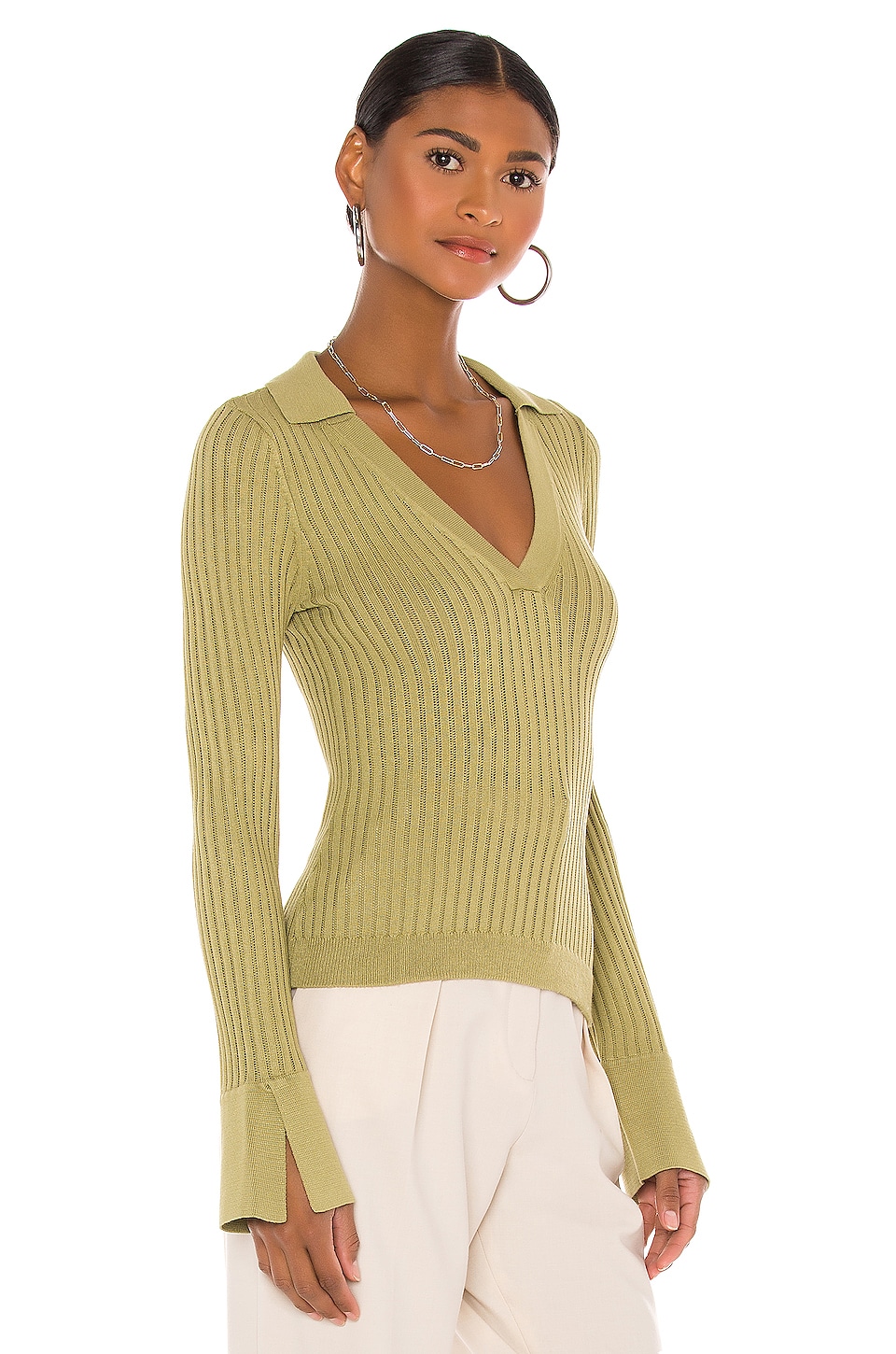 Tularosa Femme Rib Henley in Sage