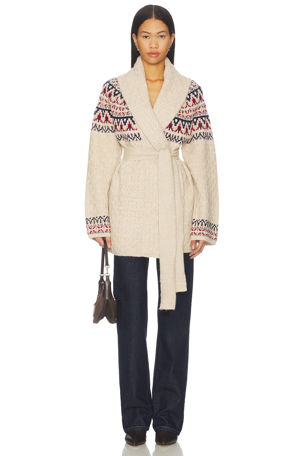 Tularosa Renada Fair Isle Cardigan in Oatmeal Multi | REVOLVE