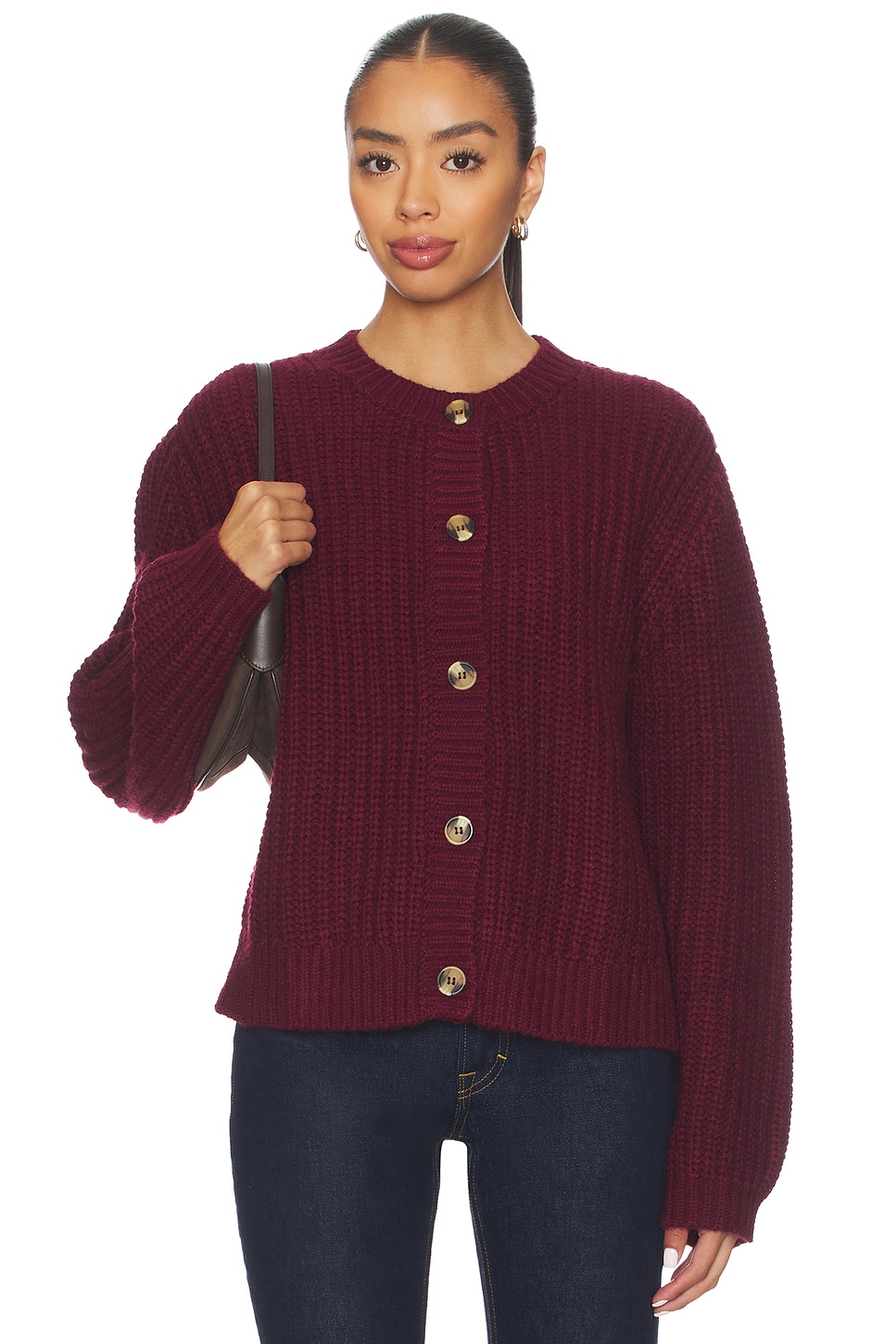 Sammara Cardigan in Wine View 1 of 4