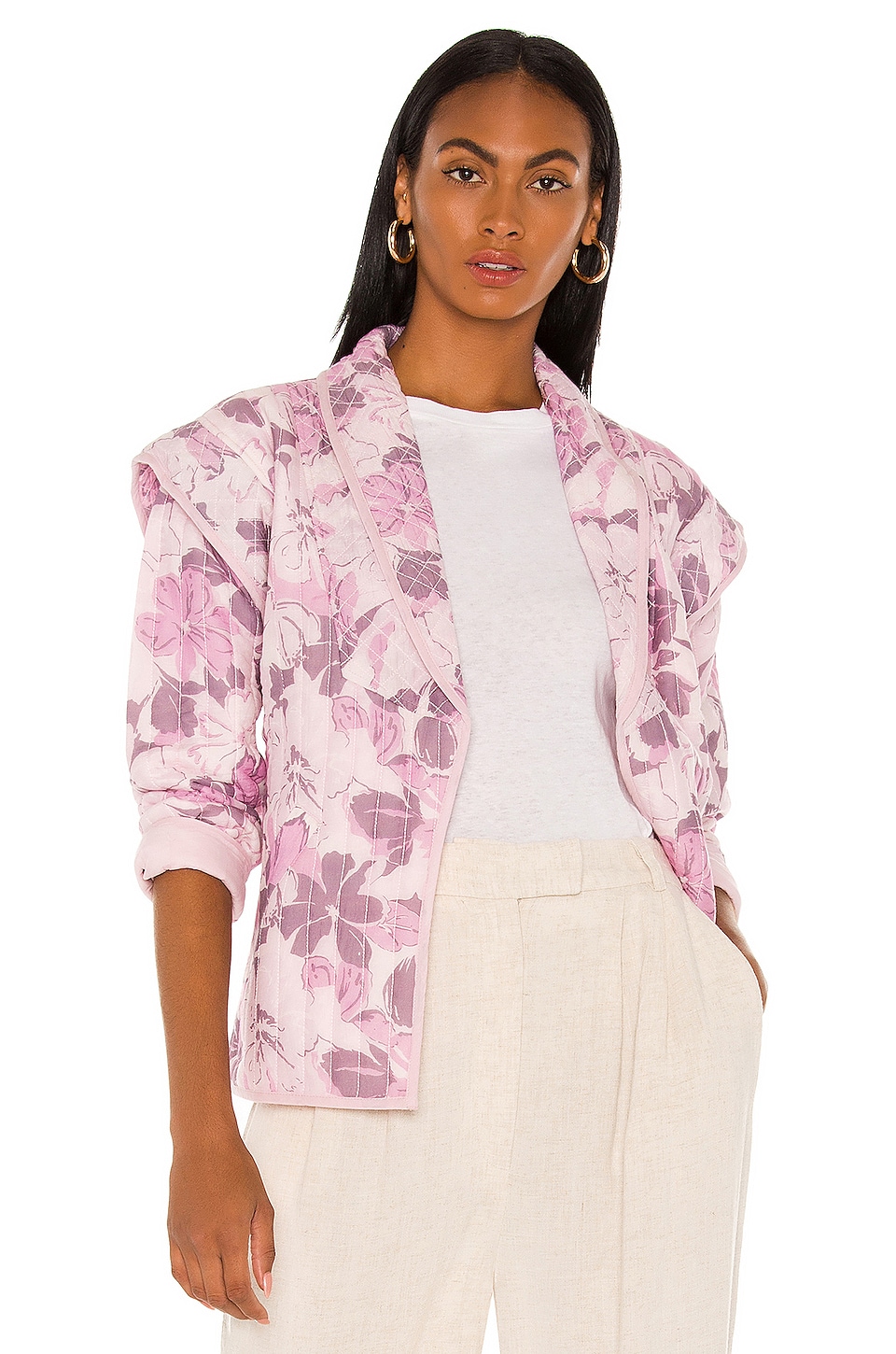 floral quilted jacket womens
