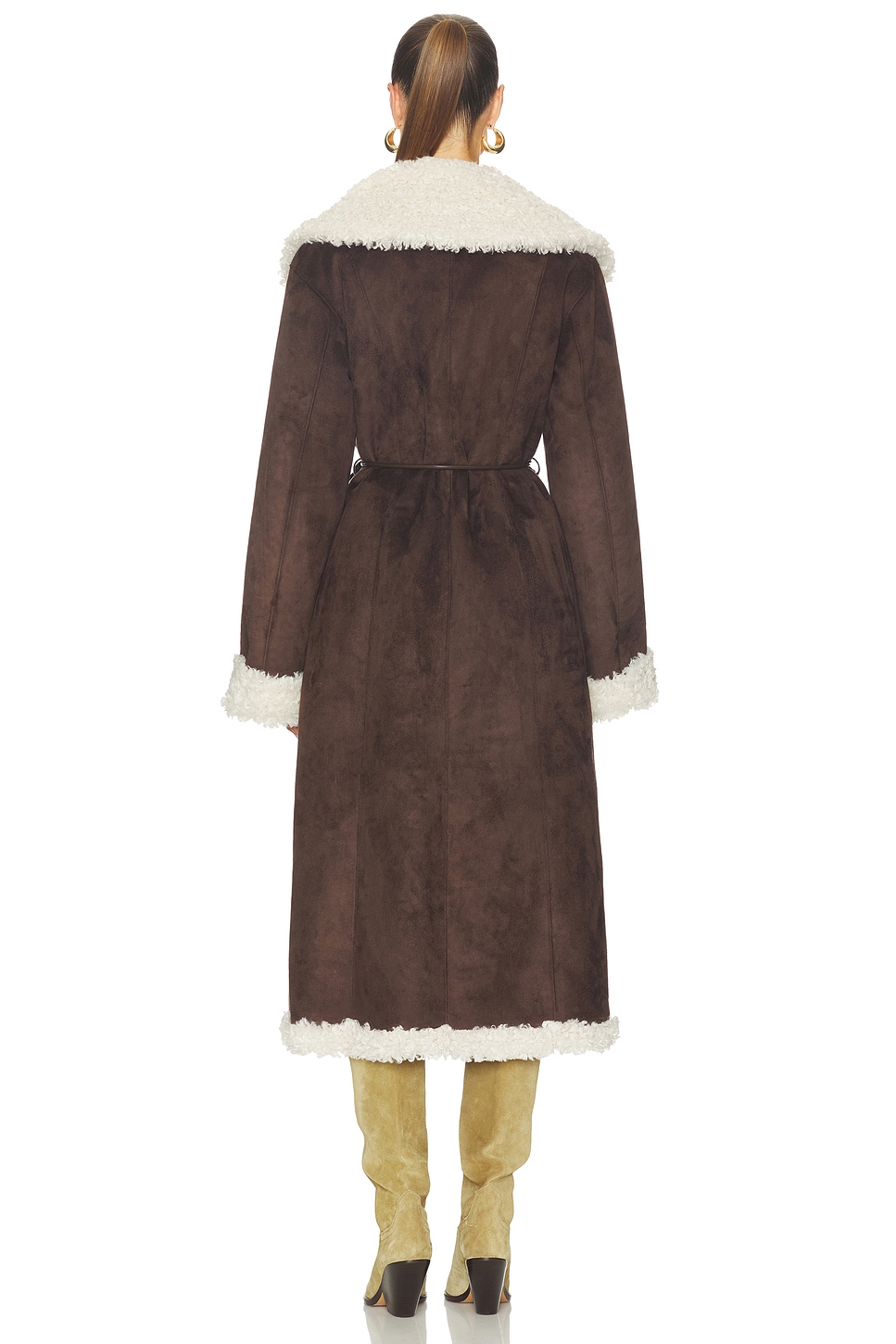 Tularosa Lydia Reversible Coat in Dark Brown & Cream | REVOLVE