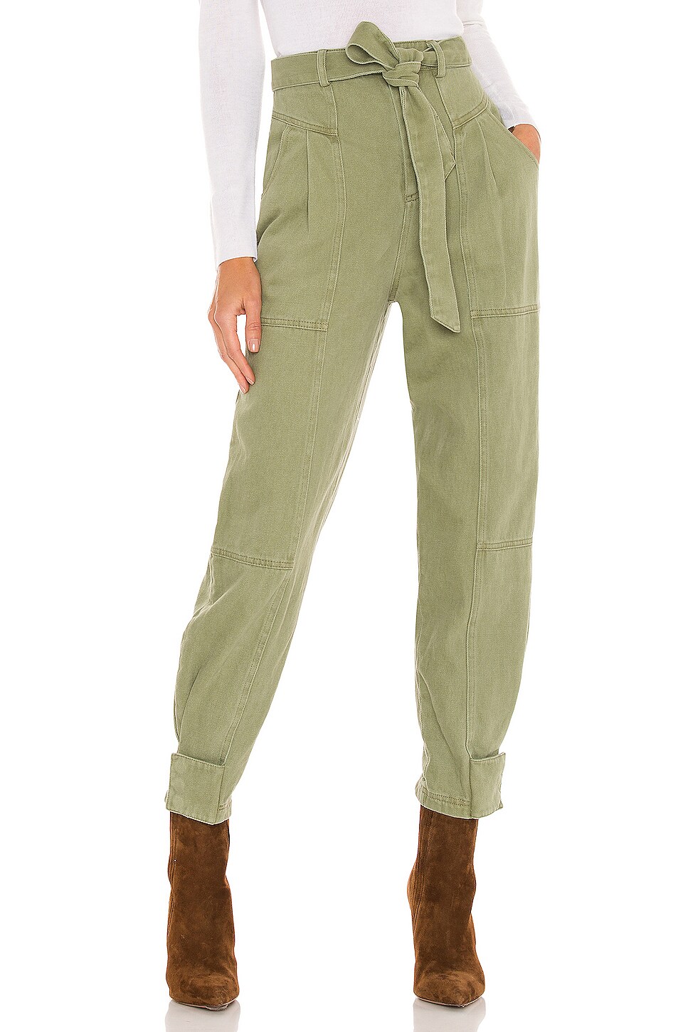 Tularosa Belted Pant in Green | REVOLVE