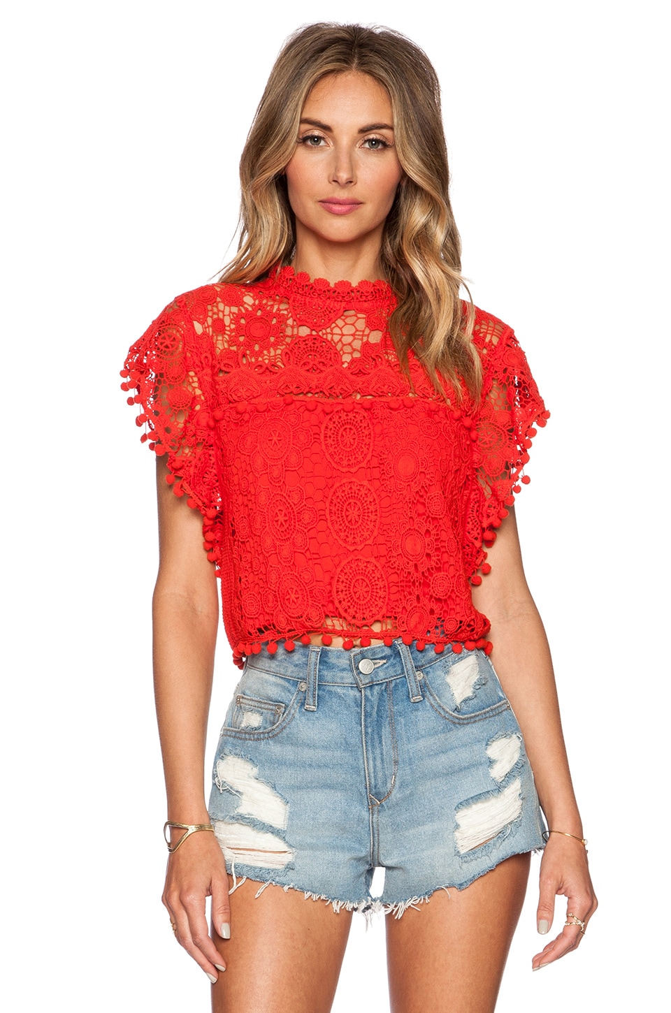 TULAROSA Clayton Top In Red. in Cayenne | ModeSens