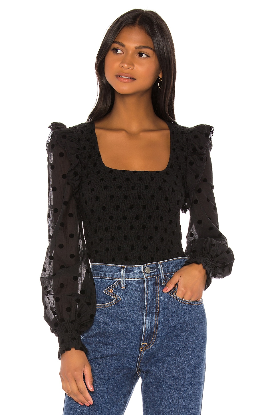 Tularosa Moxie Smocked Top in Black | REVOLVE