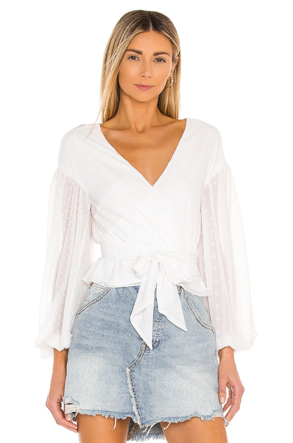 Tularosa Celina Wrap Top in White | REVOLVE