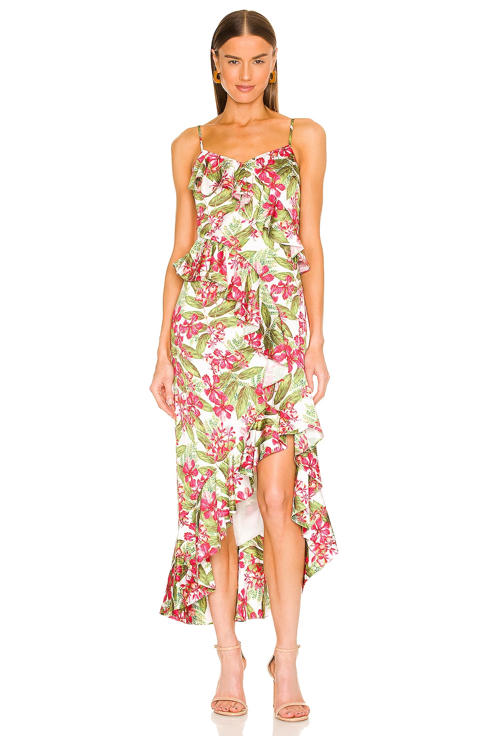 Green and Pink and Red Tropical Dress for Hawaii Vacation Outfit