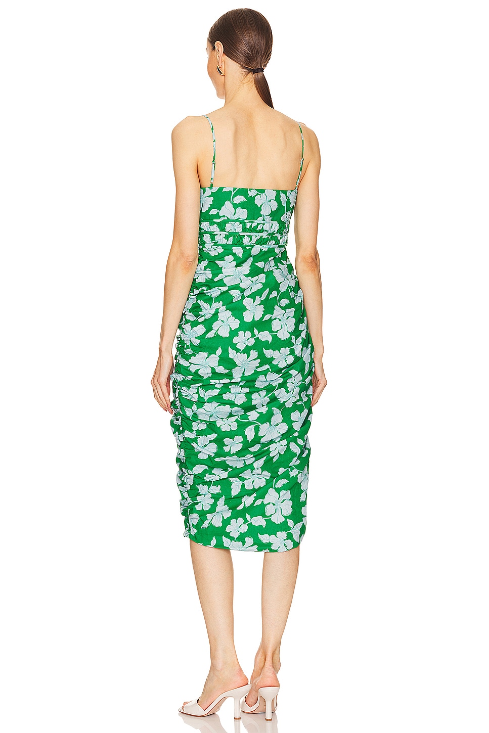 AMUR Olly Ruched Midi Dress